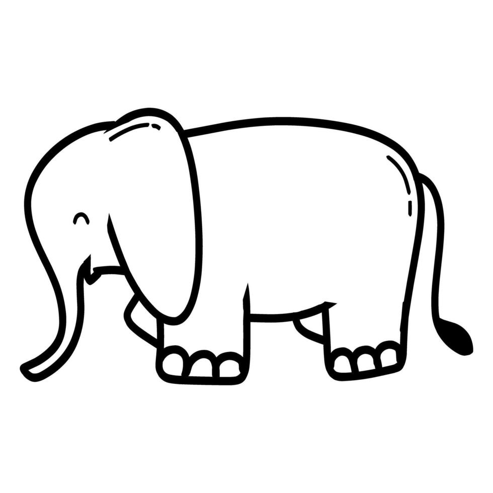 A simple and cute elephant illustration perfect for kids' designs, nursery decor, and animal-themed projects vector