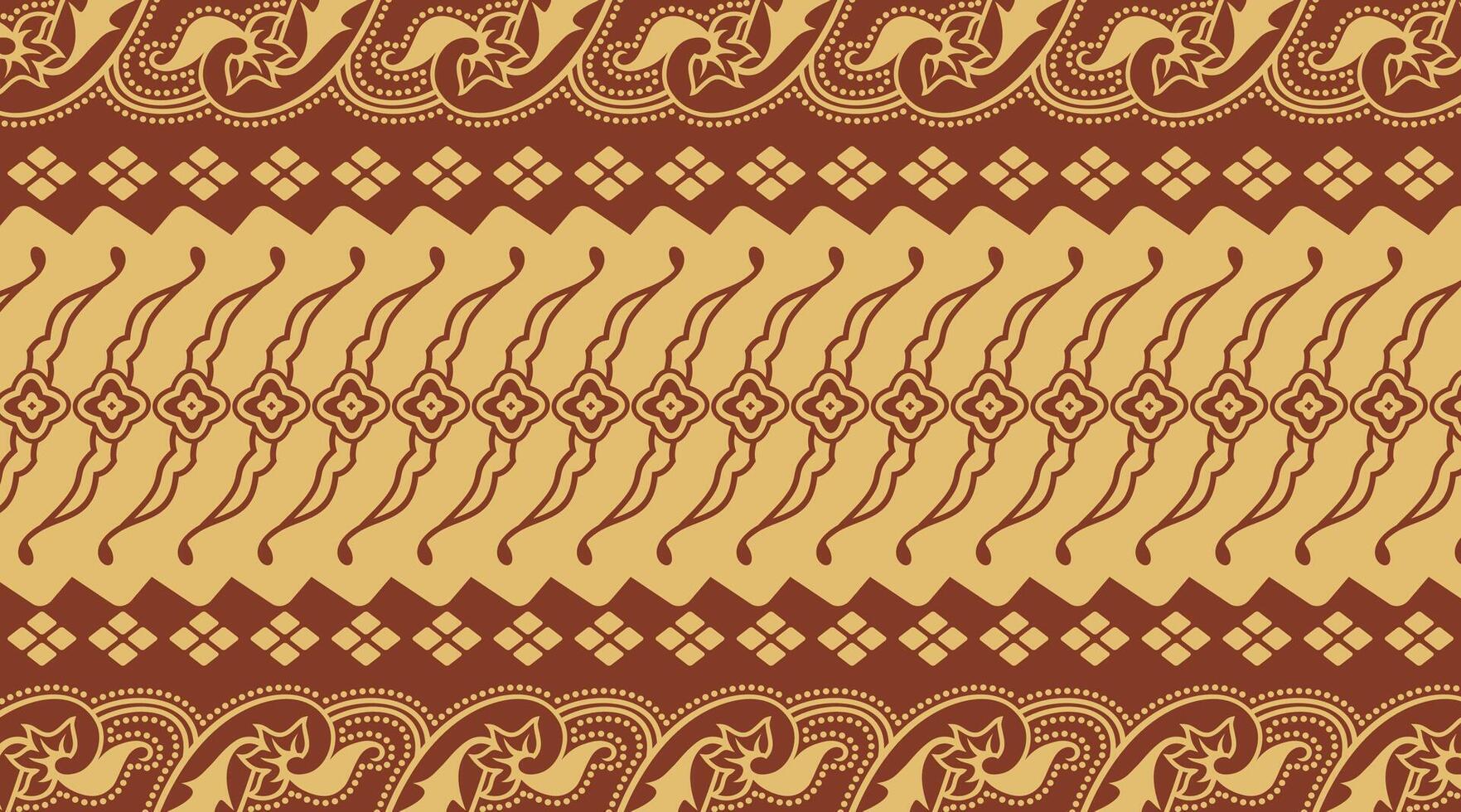 Brown and Gold Batik Pattern vector