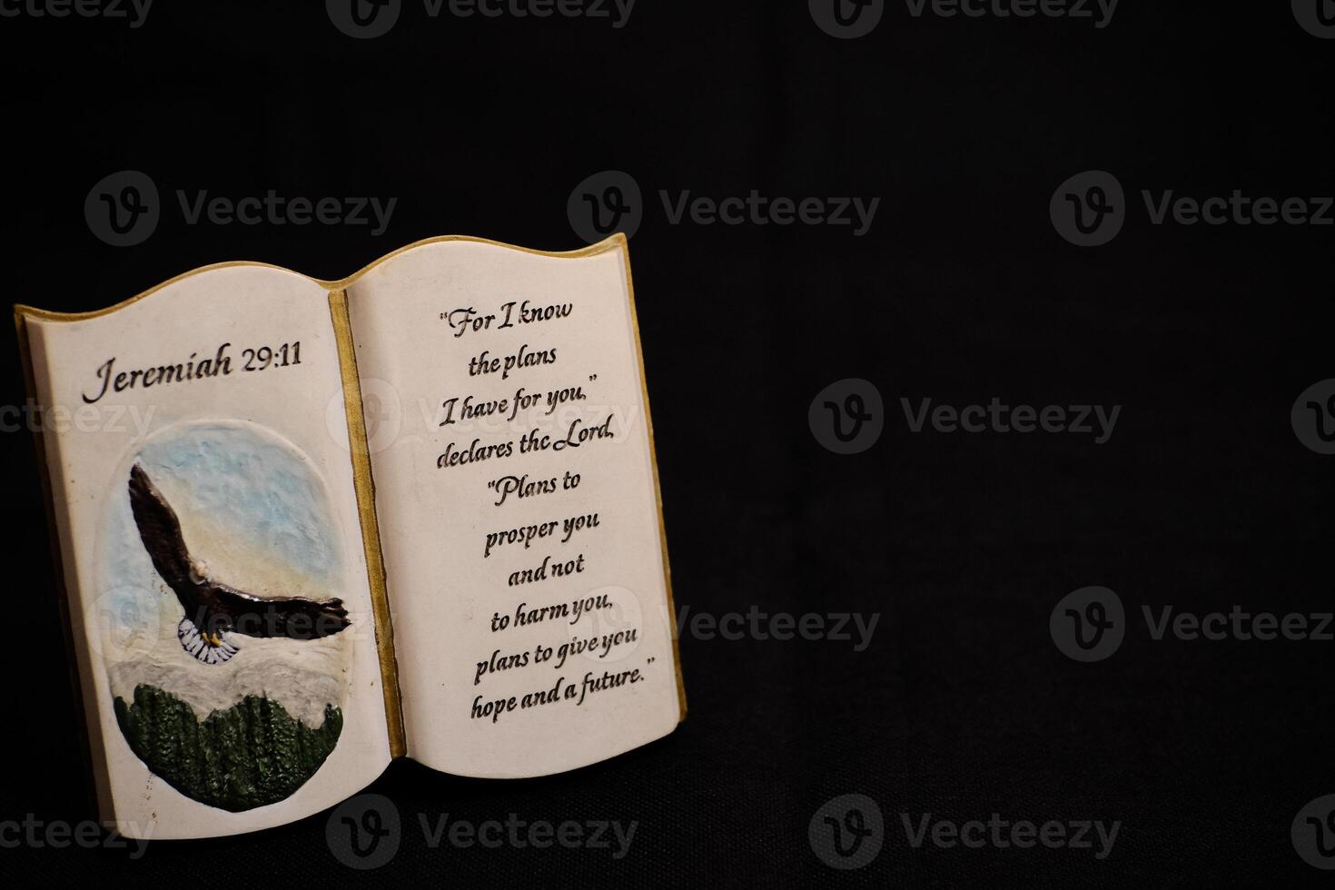 Jeremiah 29 11 - Hope and Future Bible Verse with Eagle sculpture photo