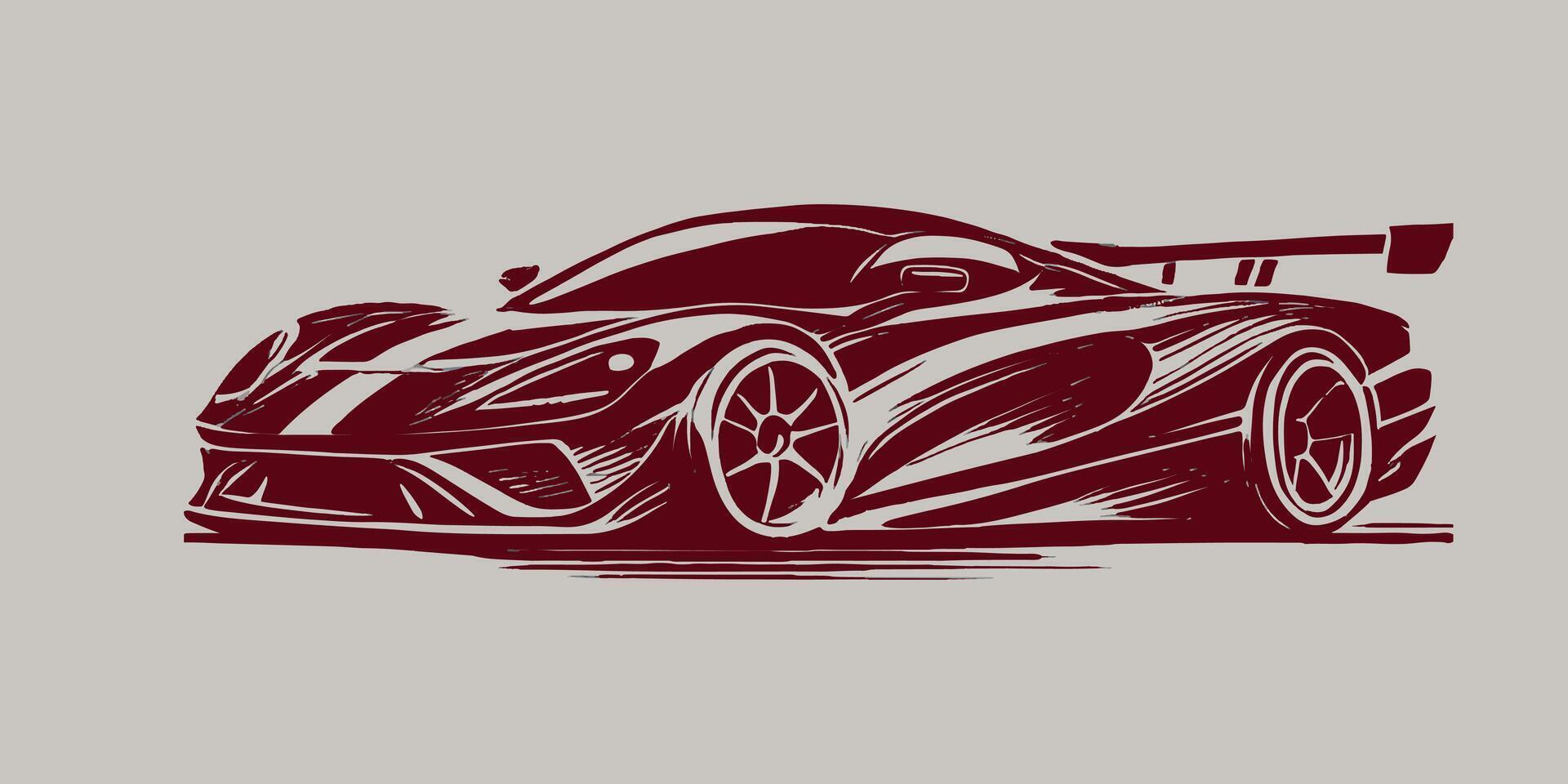 Illustration of a futuristic racing car. vector