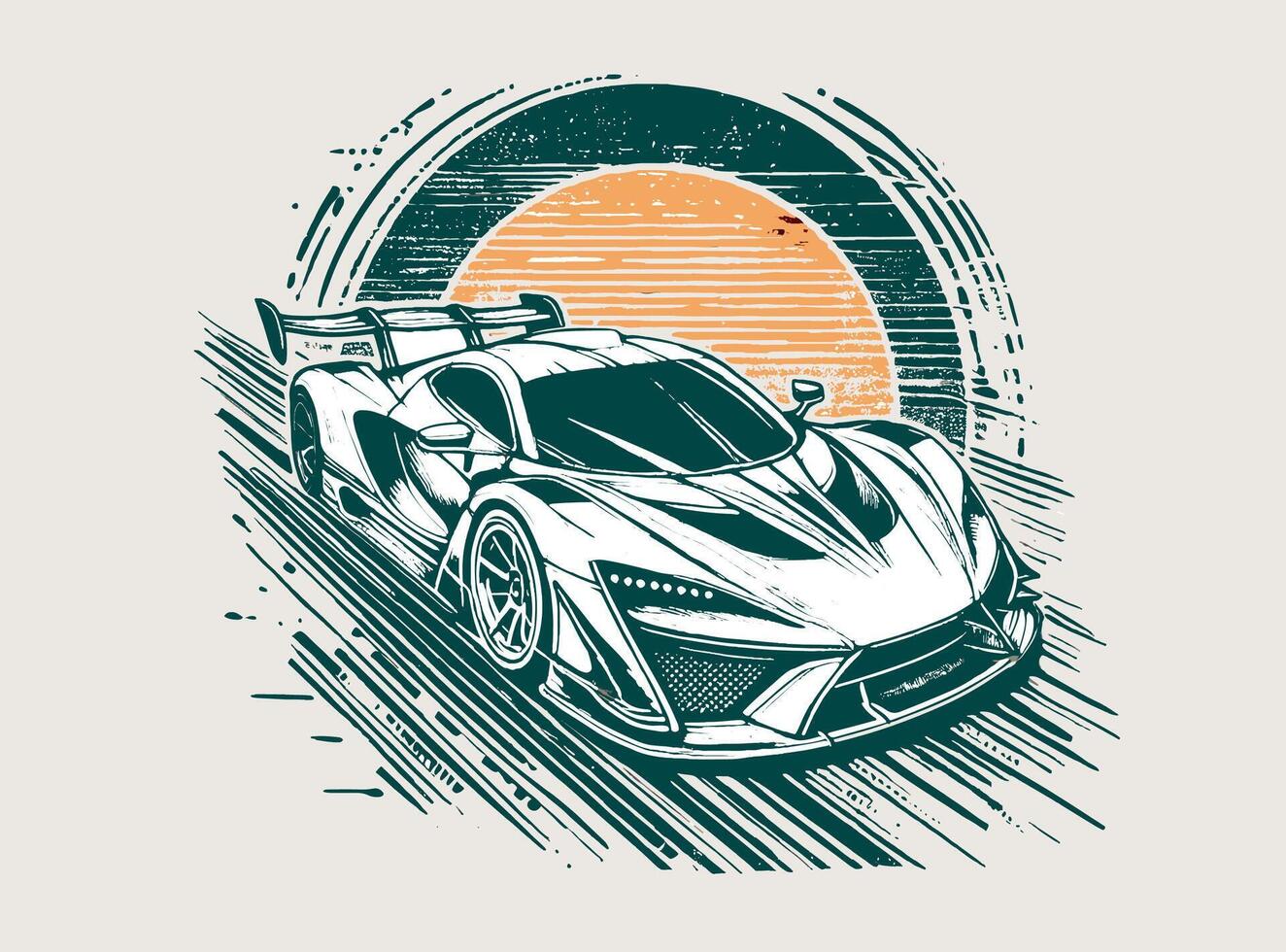 A futuristic racing car on a white background vector