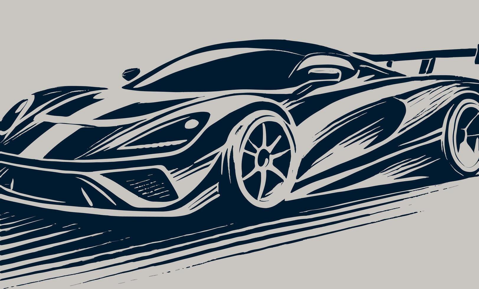 Illustration of a racing car on a gray background vector