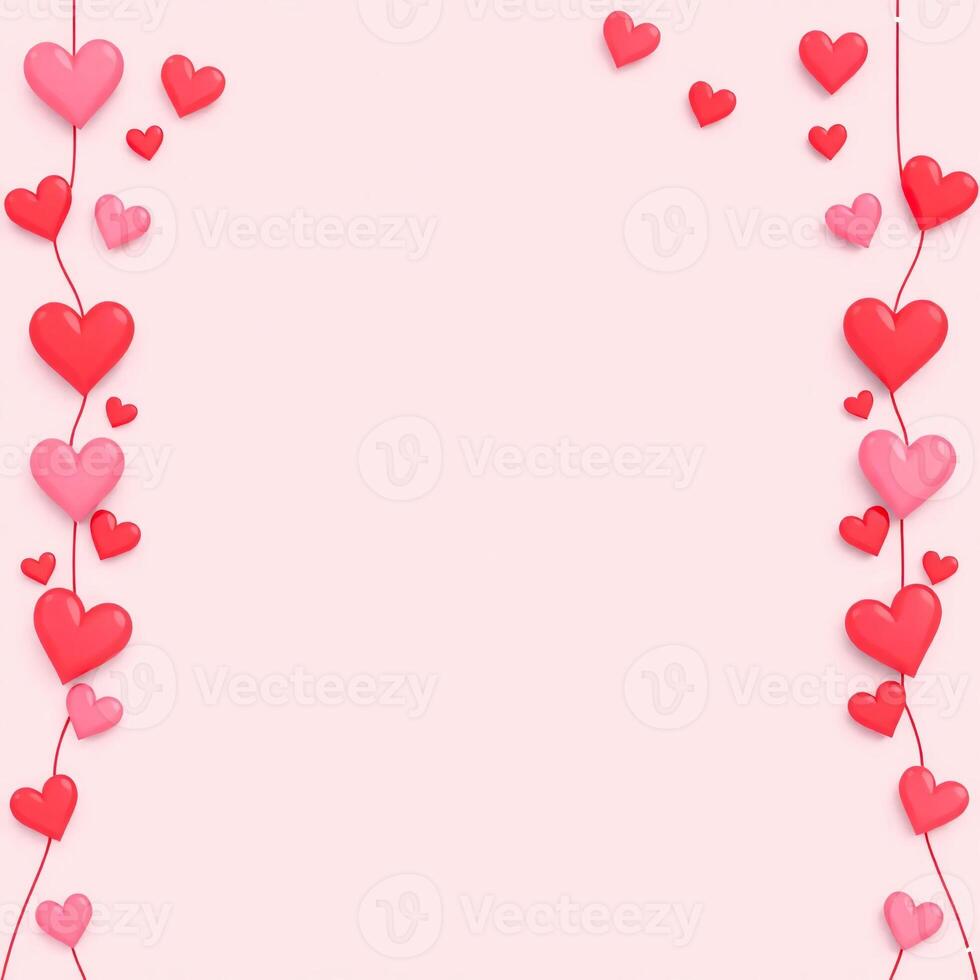 Vibrant Red Hearts Background Perfect for Text Overlay photo