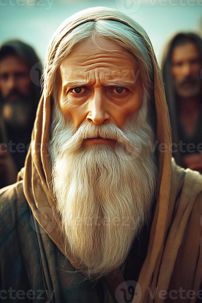 Abraham displays wisdom and leadership among his followers in ancient times photo