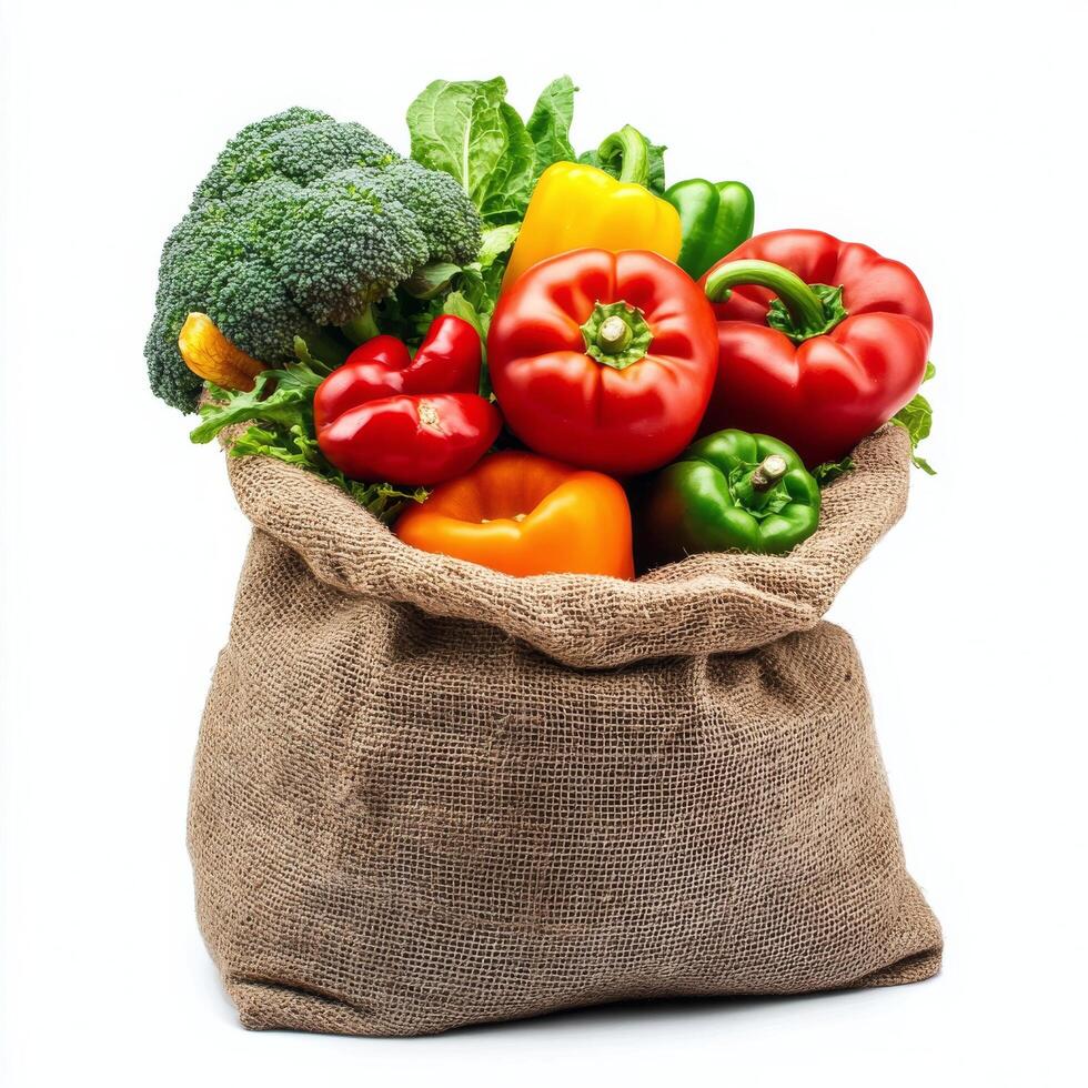 A bag filled with fresh vegetables photo