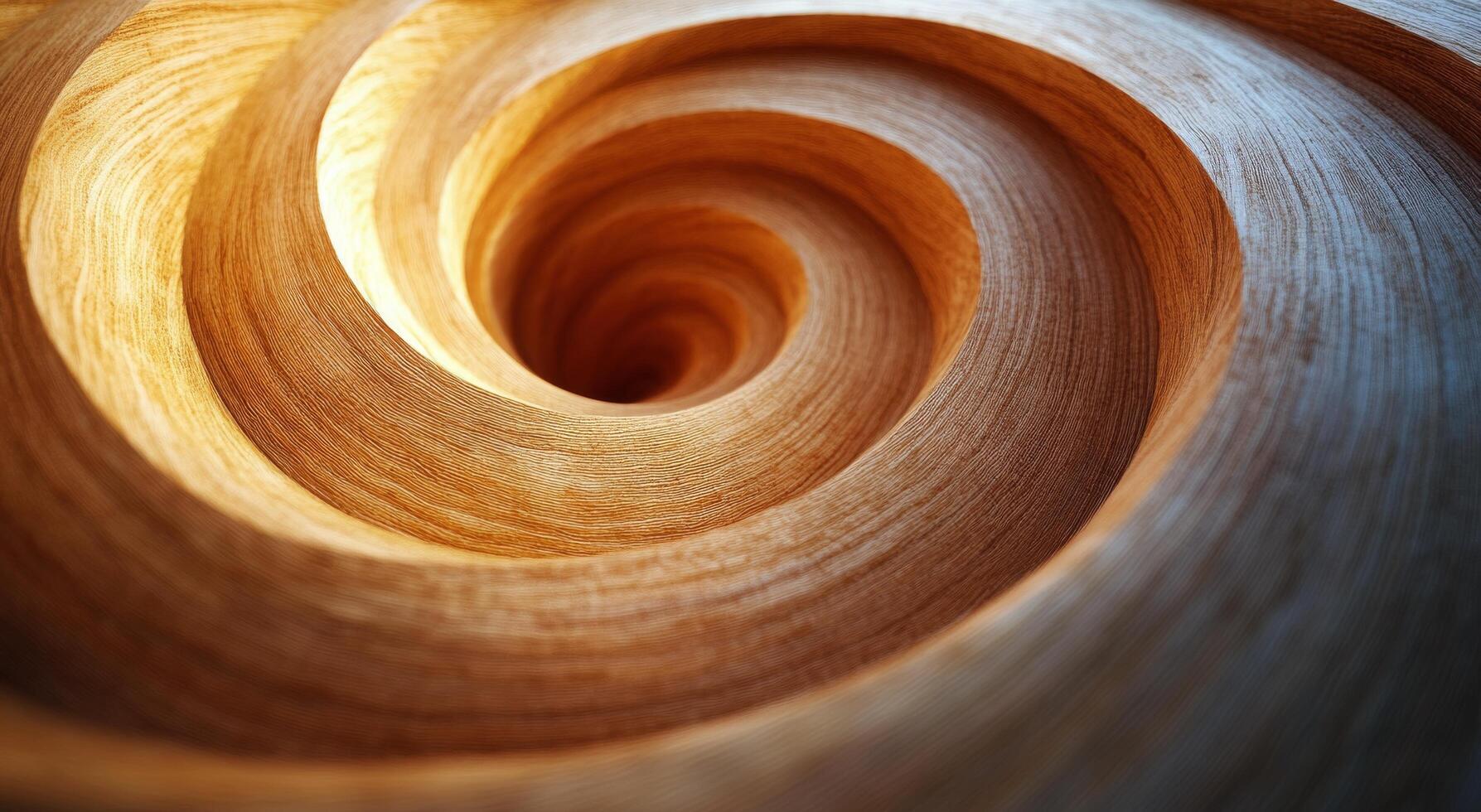 A close up of a wooden spiral photo