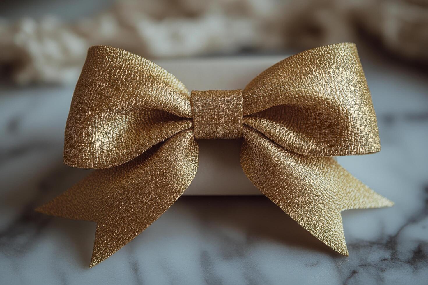 Gold bow on a white background photo