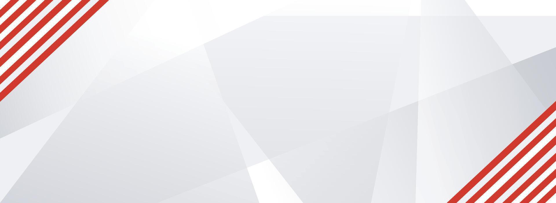 Trendy white banner background with red strip vector