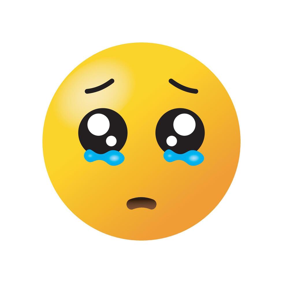 Touching face emoji. Realistic yellow emoticon vector