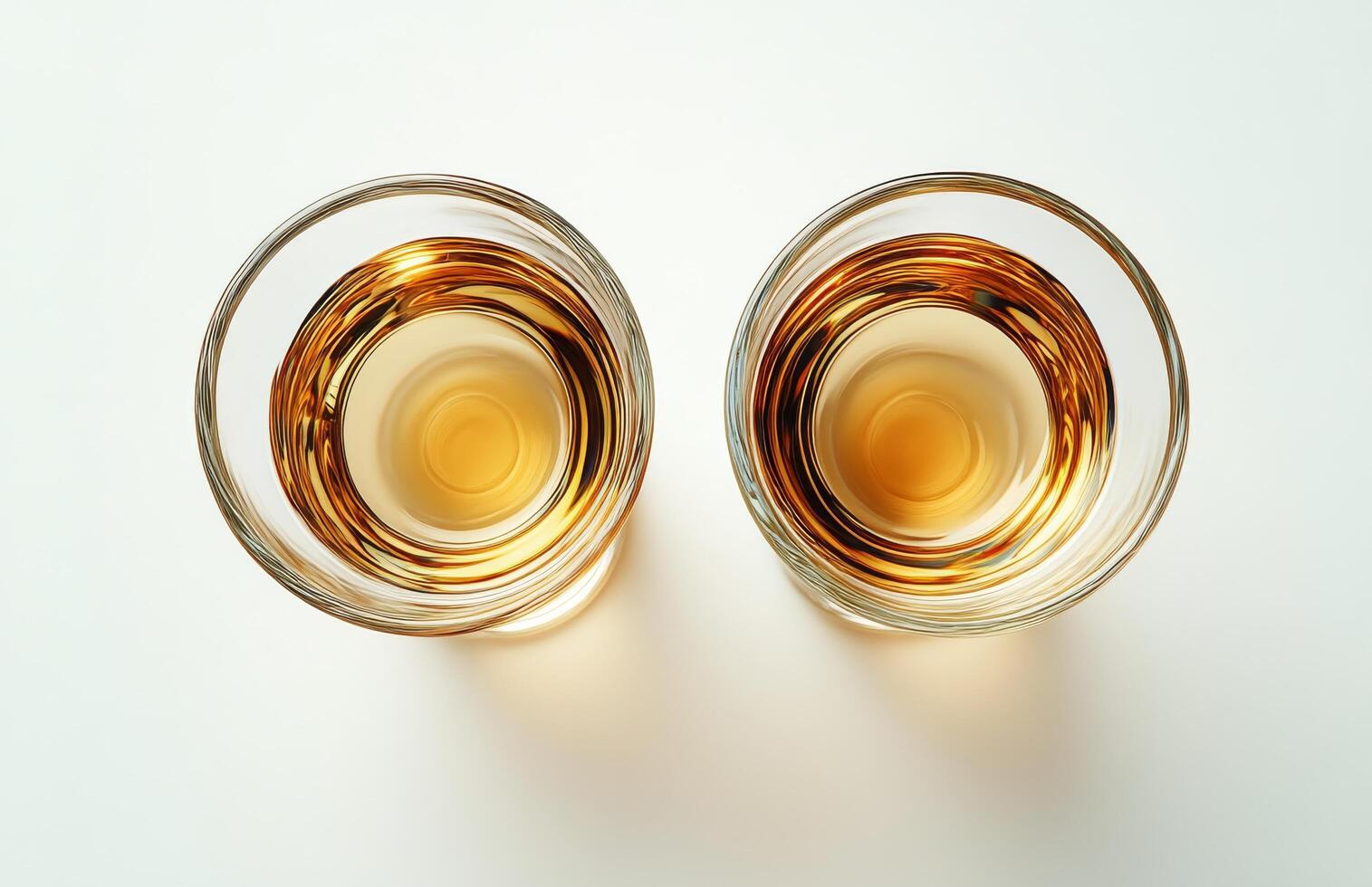 Two glasses of whiskey on a white background photo