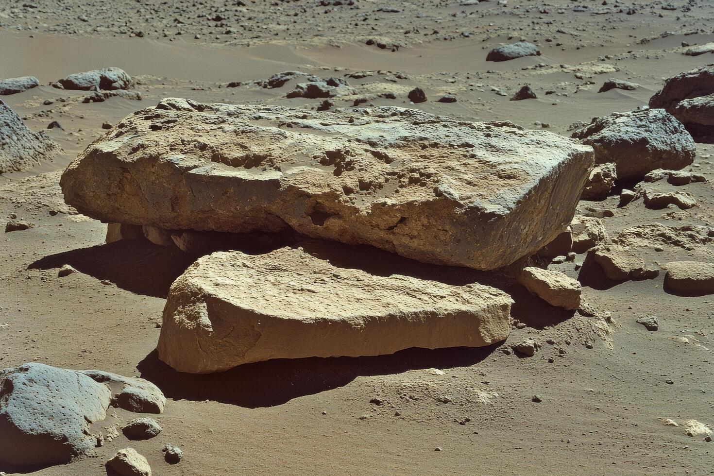 A rock pile on the ground photo