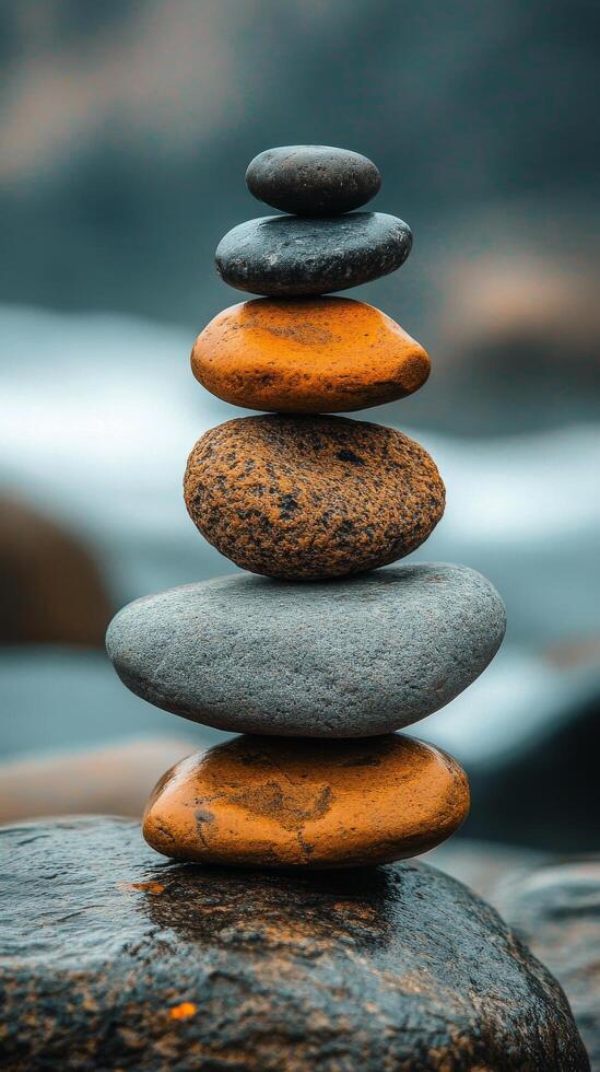 A stack of rocks sitting on top of each other photo