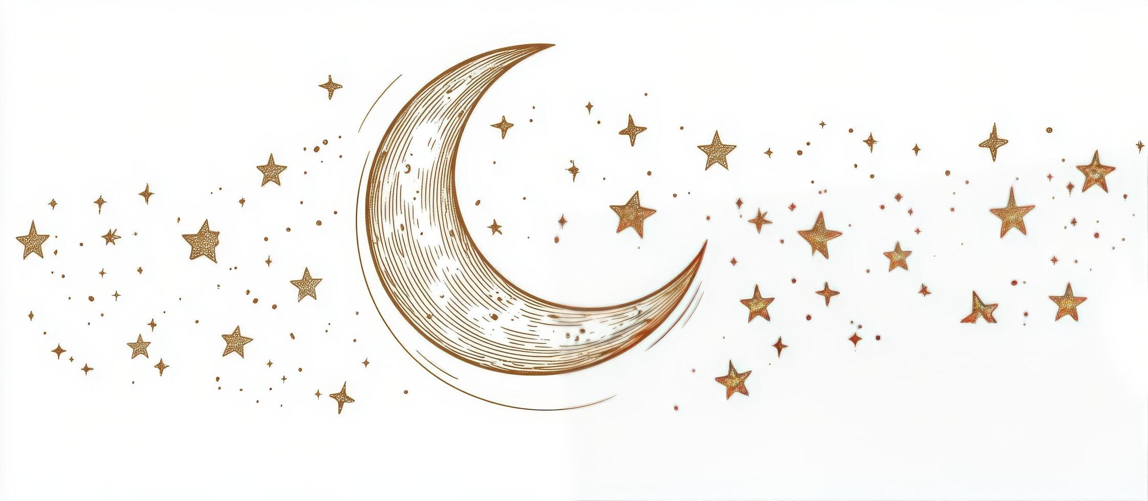 A crescent with stars and a moon on it photo