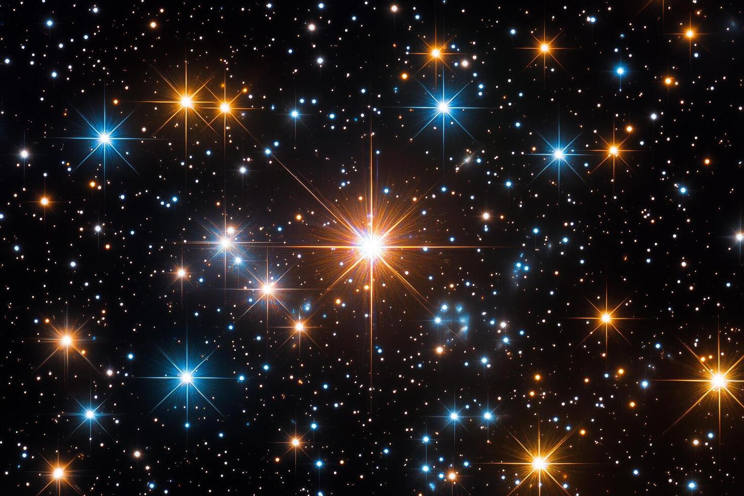 A star cluster in the night sky photo
