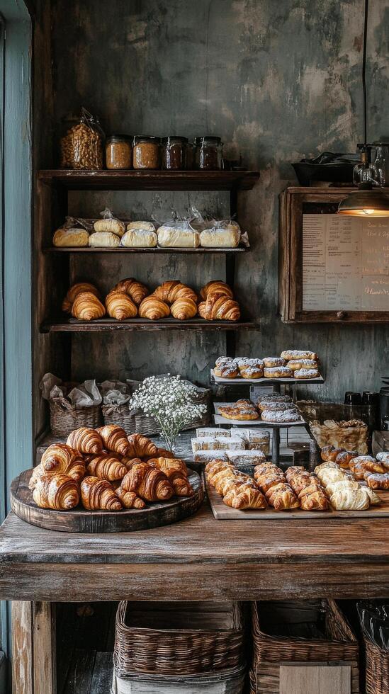 A bakery with lots of breads and pastries photo