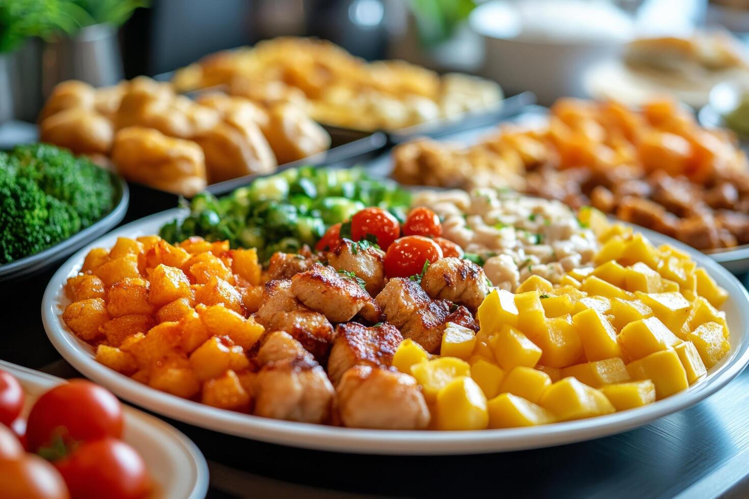A buffet with many different types of food photo