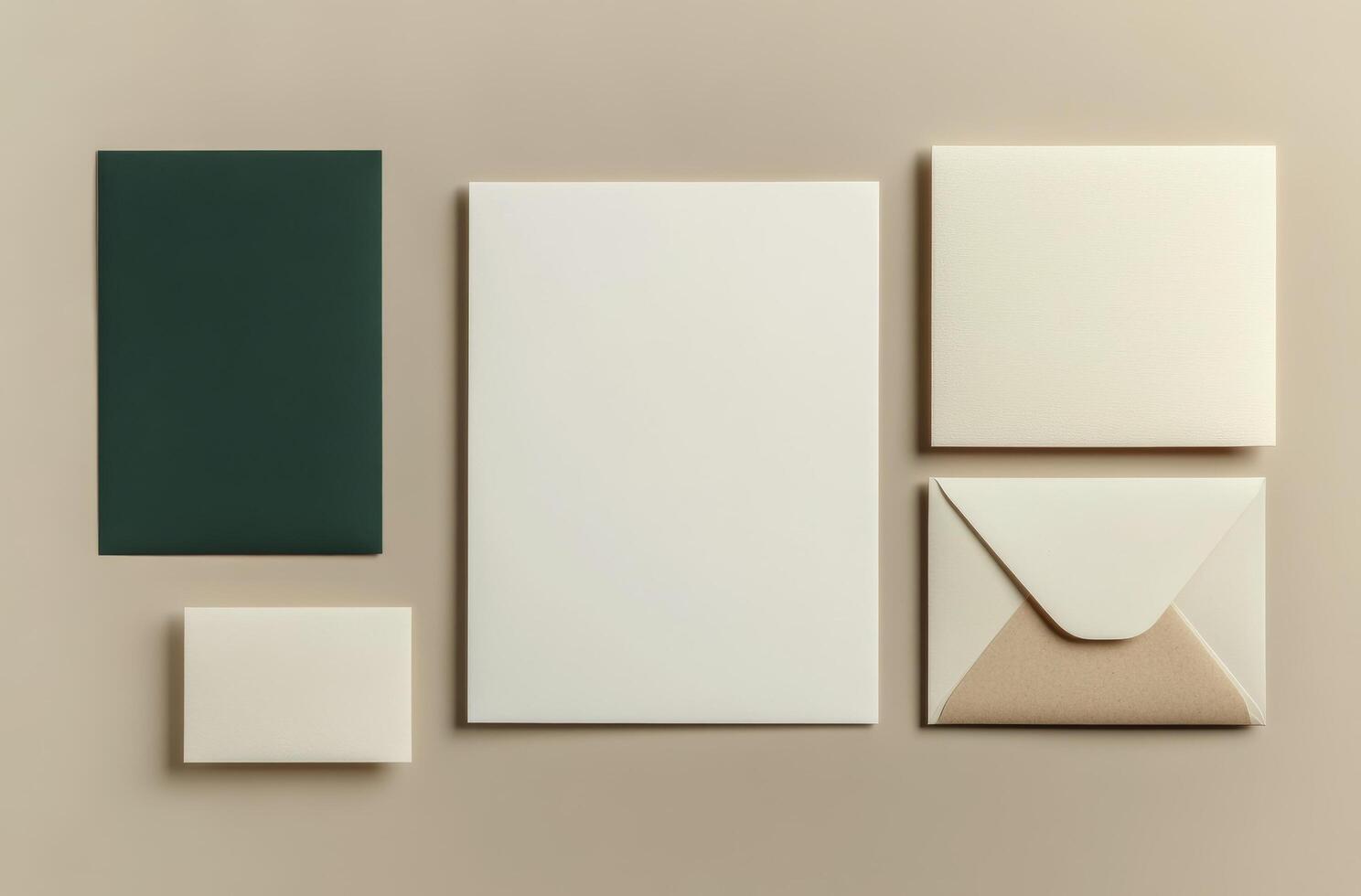 Stationery mockup with envelope, envelope and paper photo