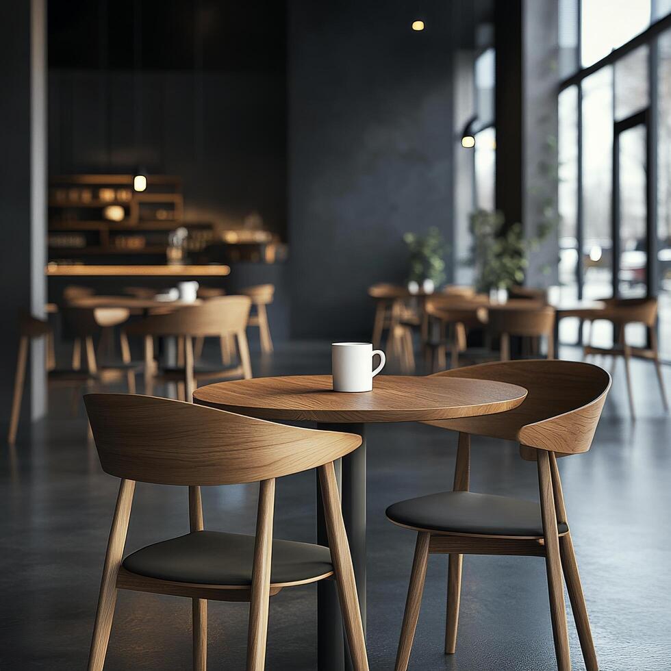 A coffee table and chairs in a restaurant photo