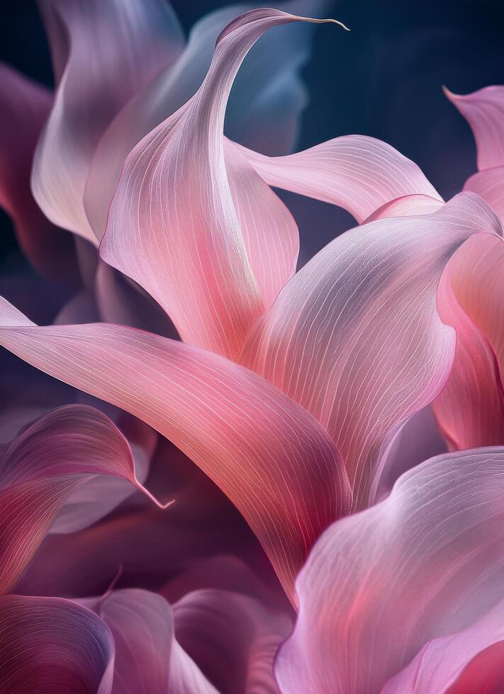 A close up of a pink flower with long petals photo