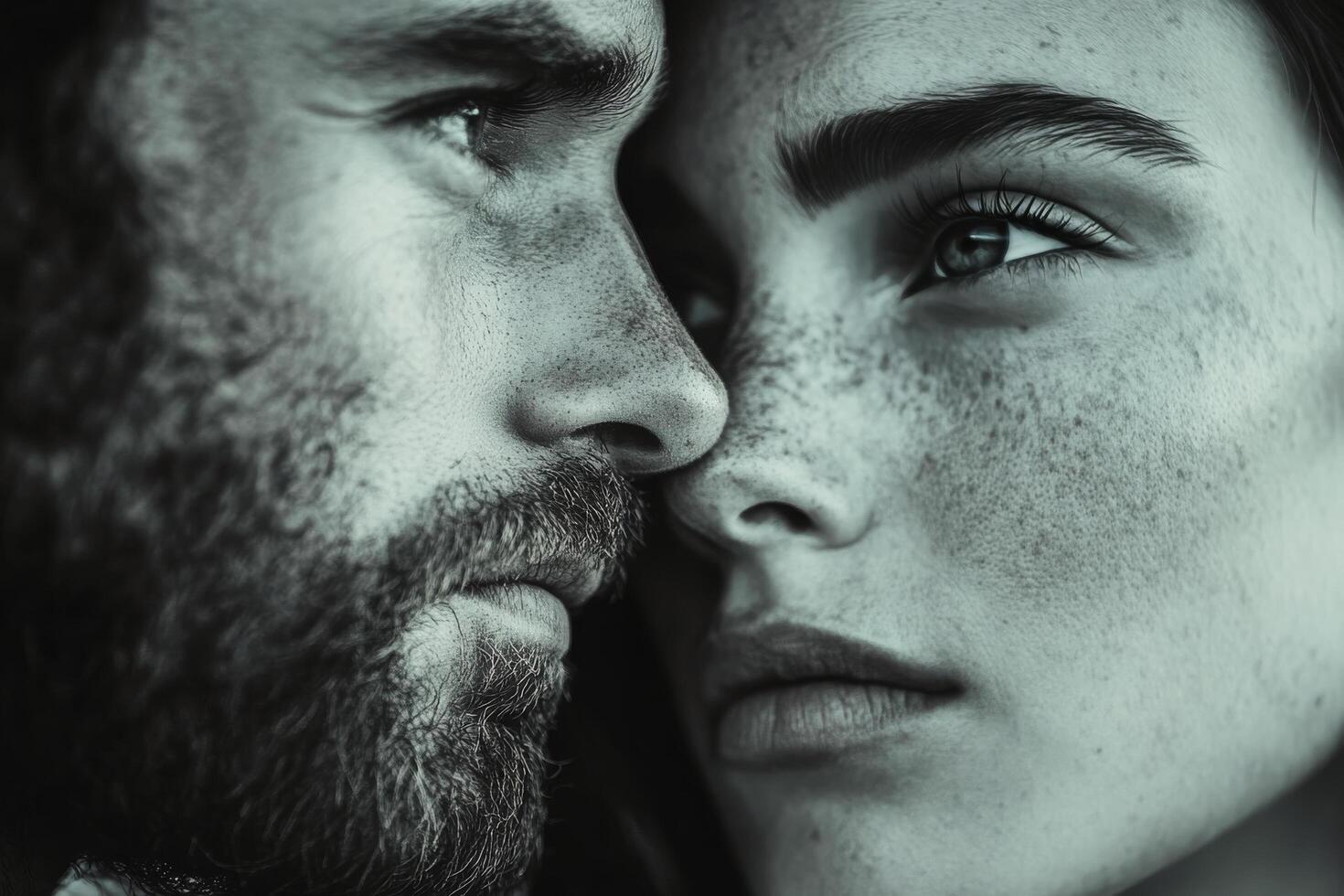 A man and woman are looking at each other photo