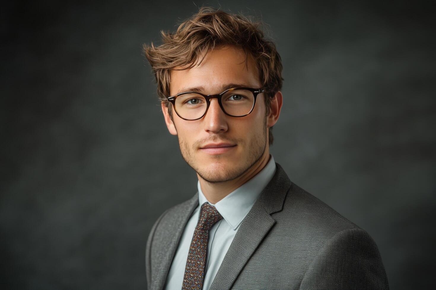 A man in glasses and a suit photo