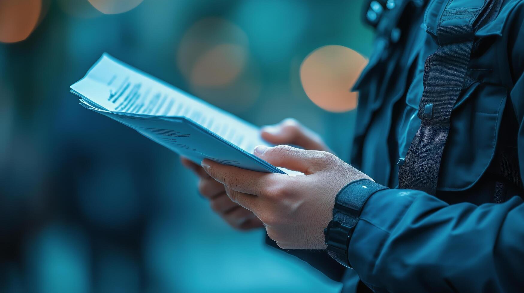 A person holding a piece of paper in their hand photo