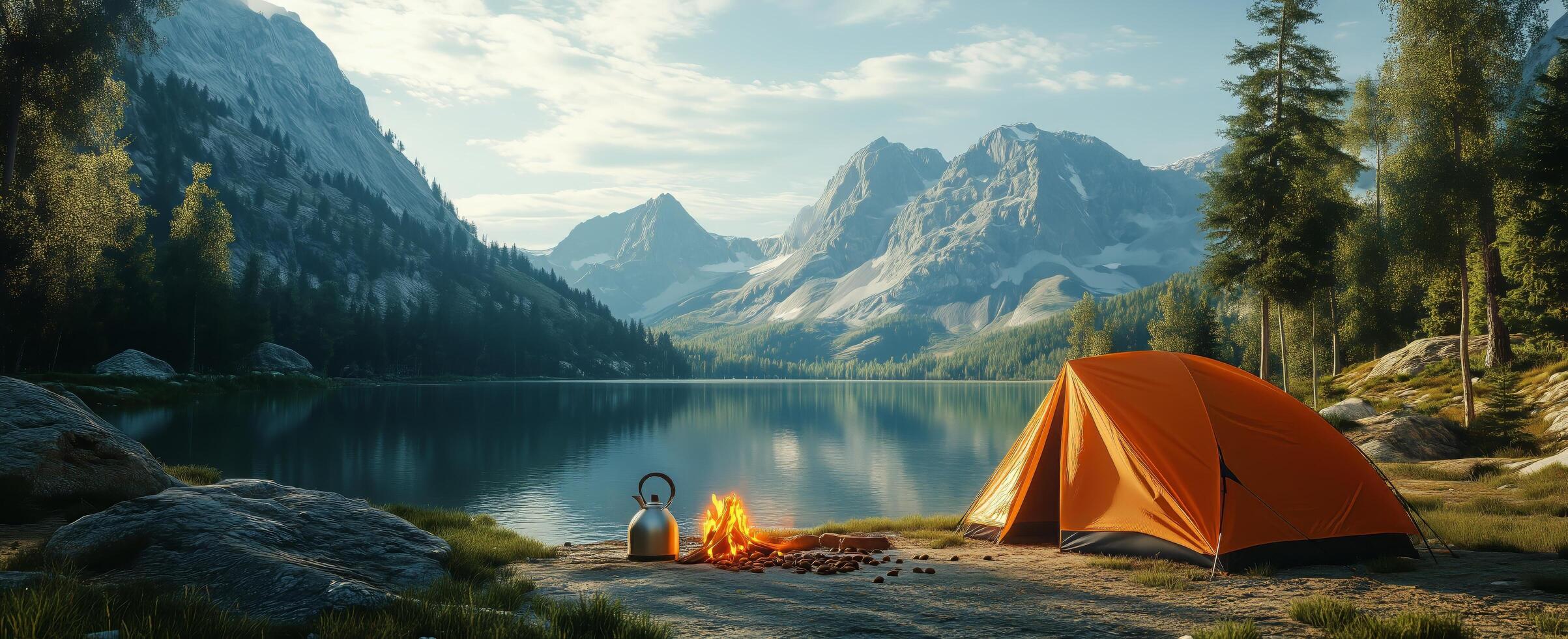 Camping in the mountains photo