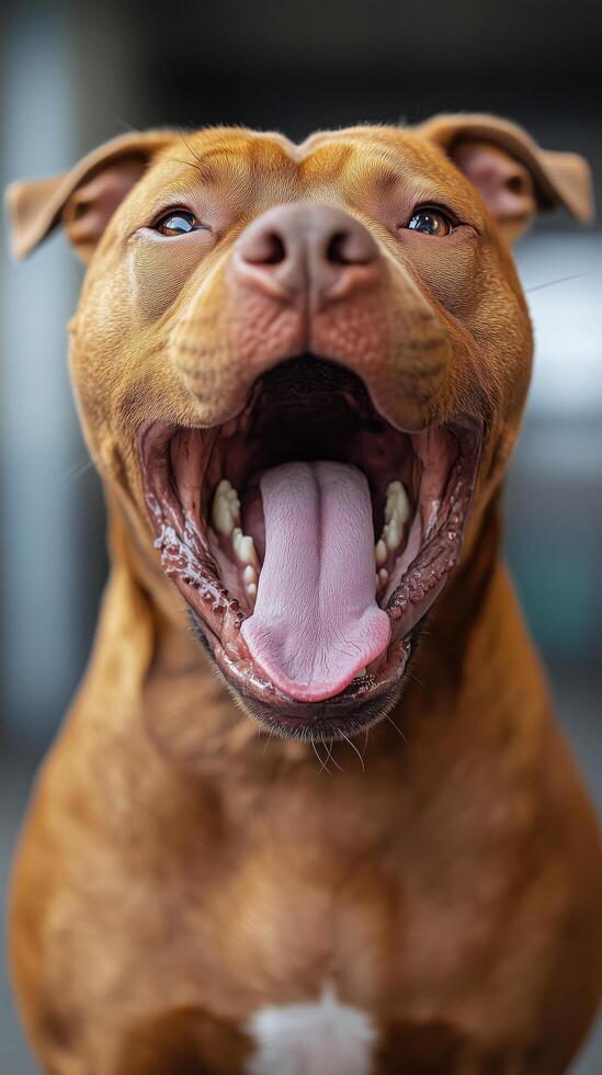 A dog with its mouth open photo
