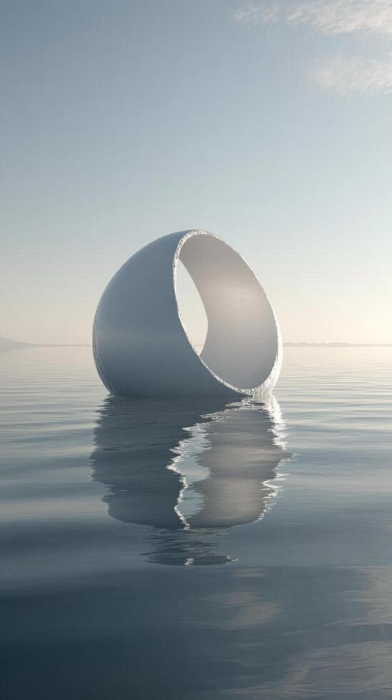 A white object floating in the water photo