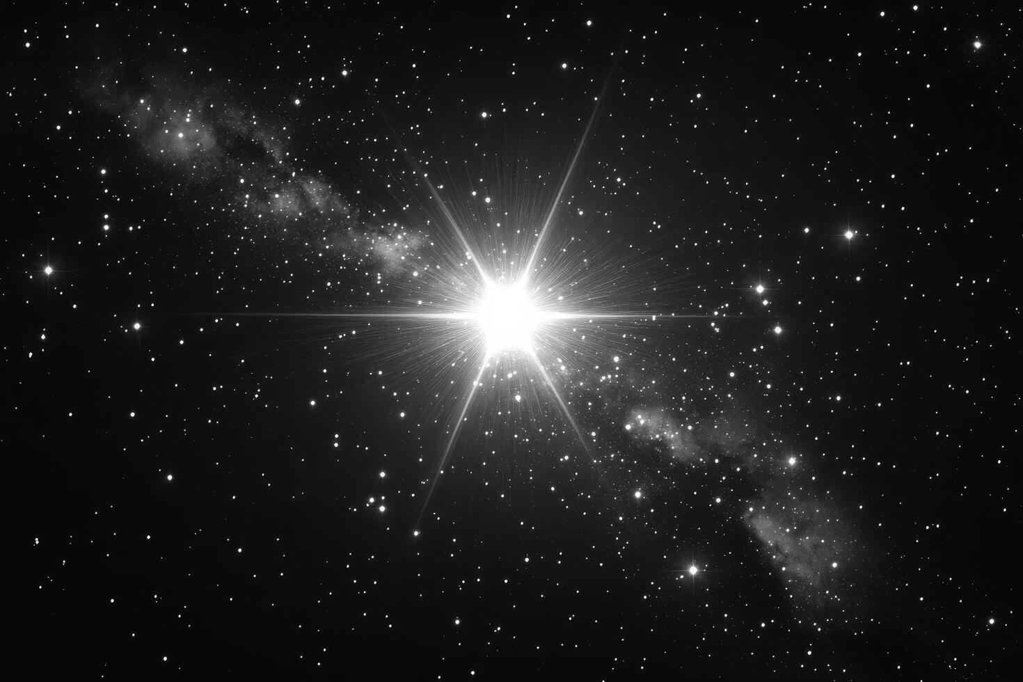 The star is shining brightly in the night sky photo