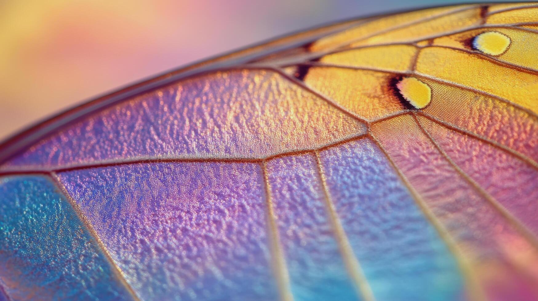 A close up of a butterfly wing with colorful colors photo
