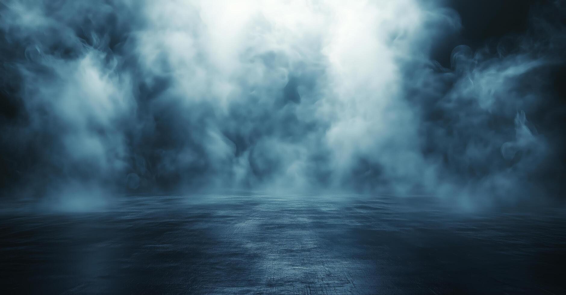 An image of a dark room with smoke coming out of it photo