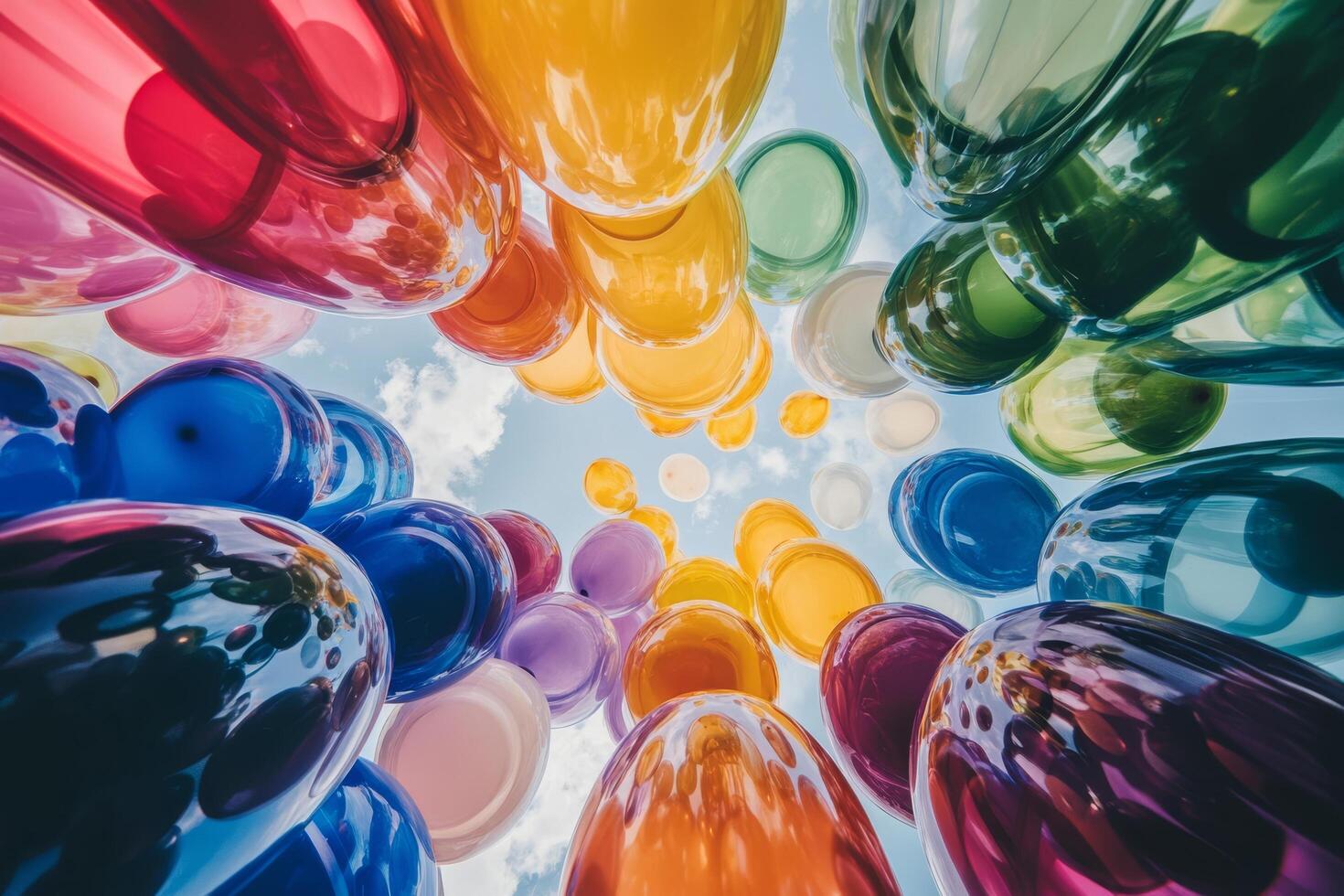 Colorful balloons in the sky photo