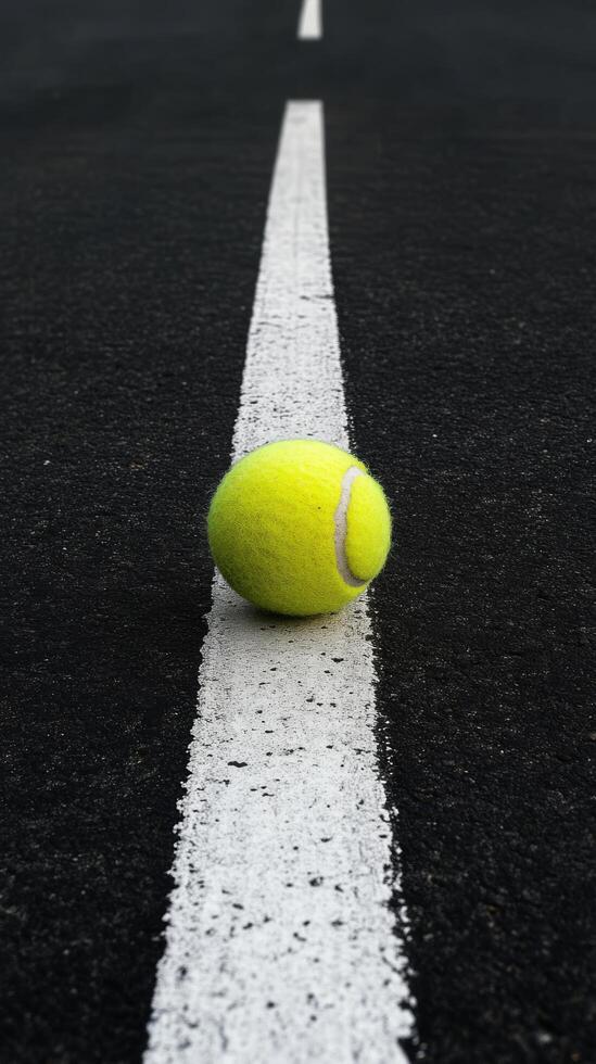 A tennis ball on the road photo