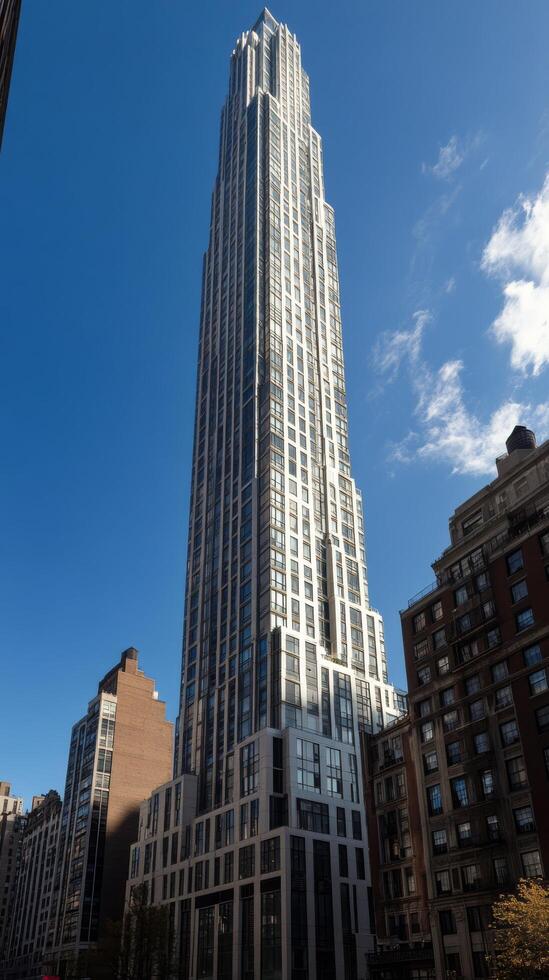 A tall building with many windows on the side photo