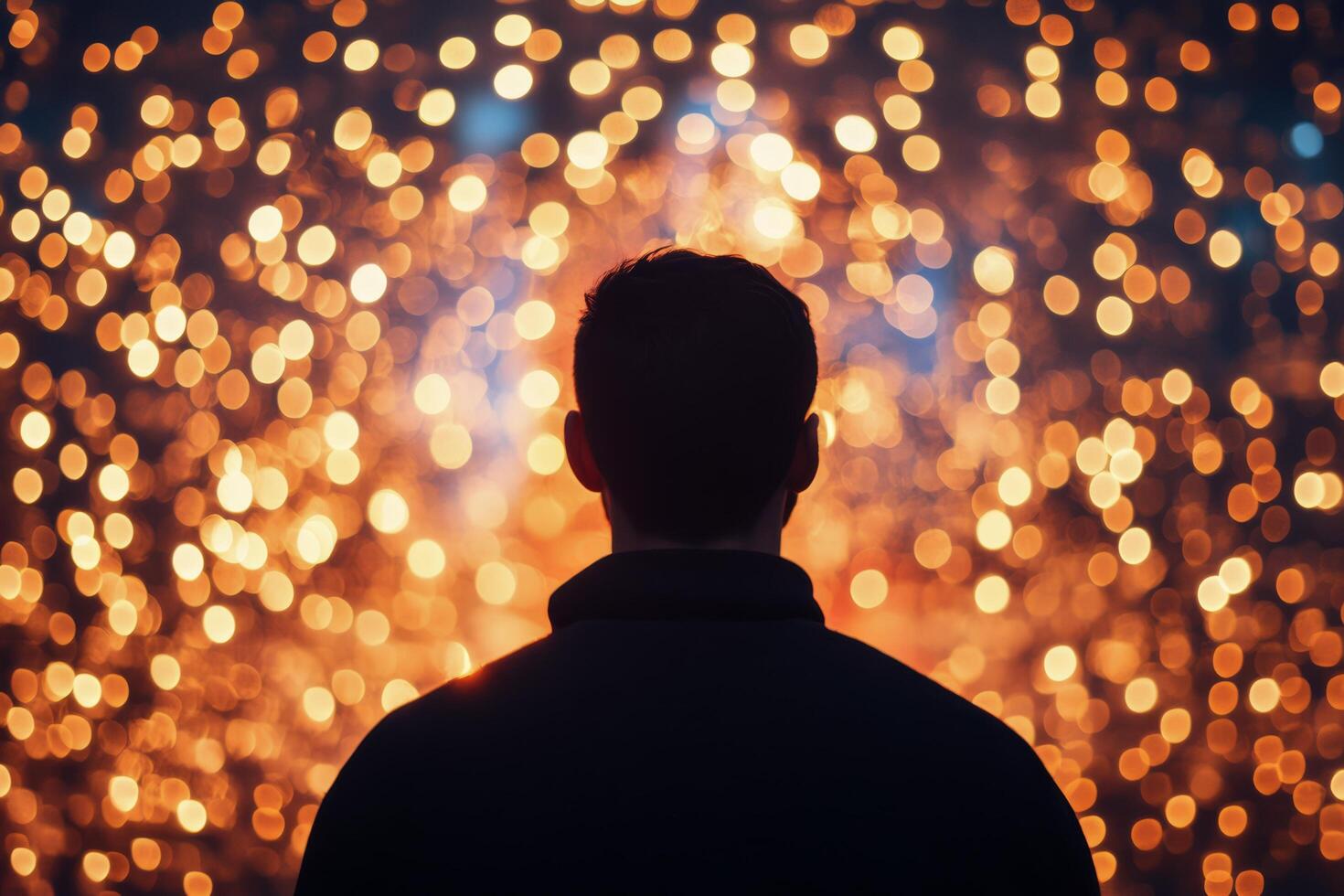 A man standing in front of a bright light photo
