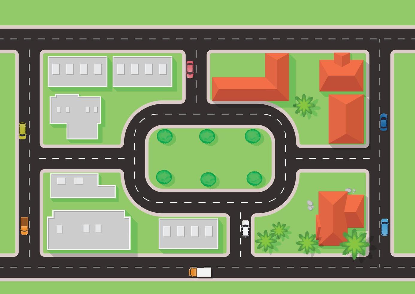 city top view vector