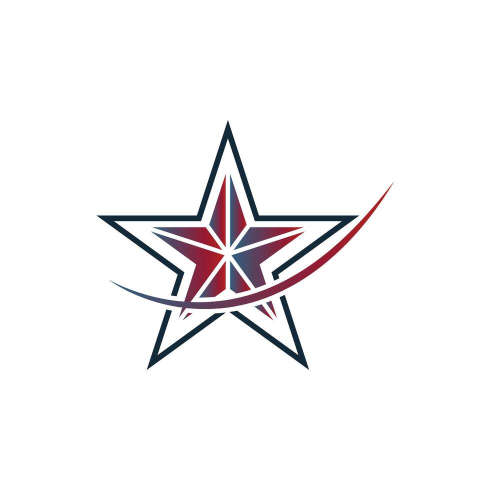Modern Abstract Star Icon Design on a Minimal White Background Illustration vector