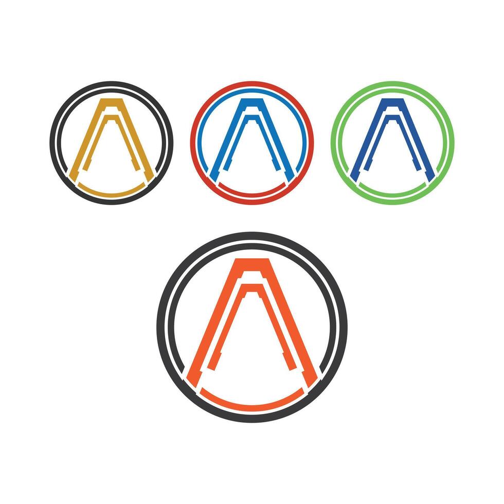 4 Shapes Letter A Modern Abstract Logo Design Illustration vector