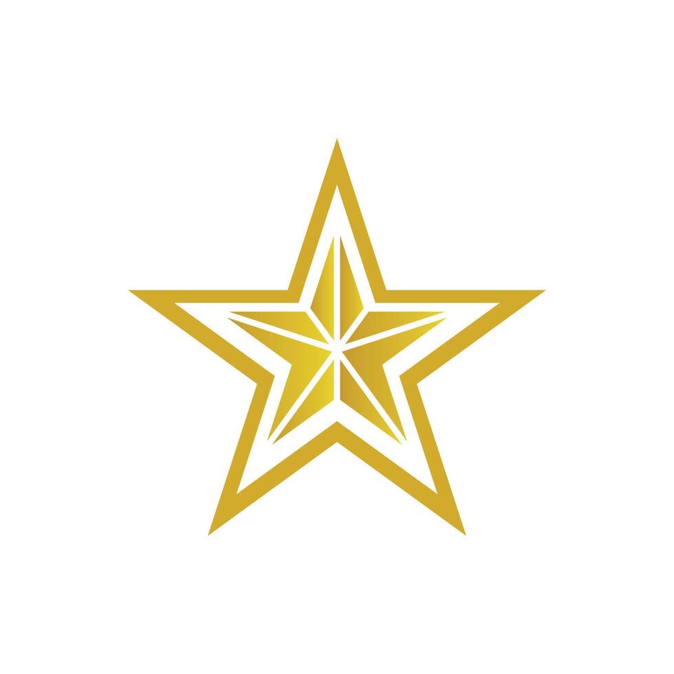Gold Abstract Star Icon Design on a Minimal White Background Illustration vector