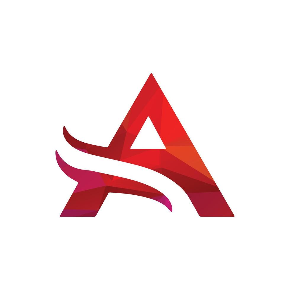 Red Letter A Modern Abstract Logo Design Illustration vector