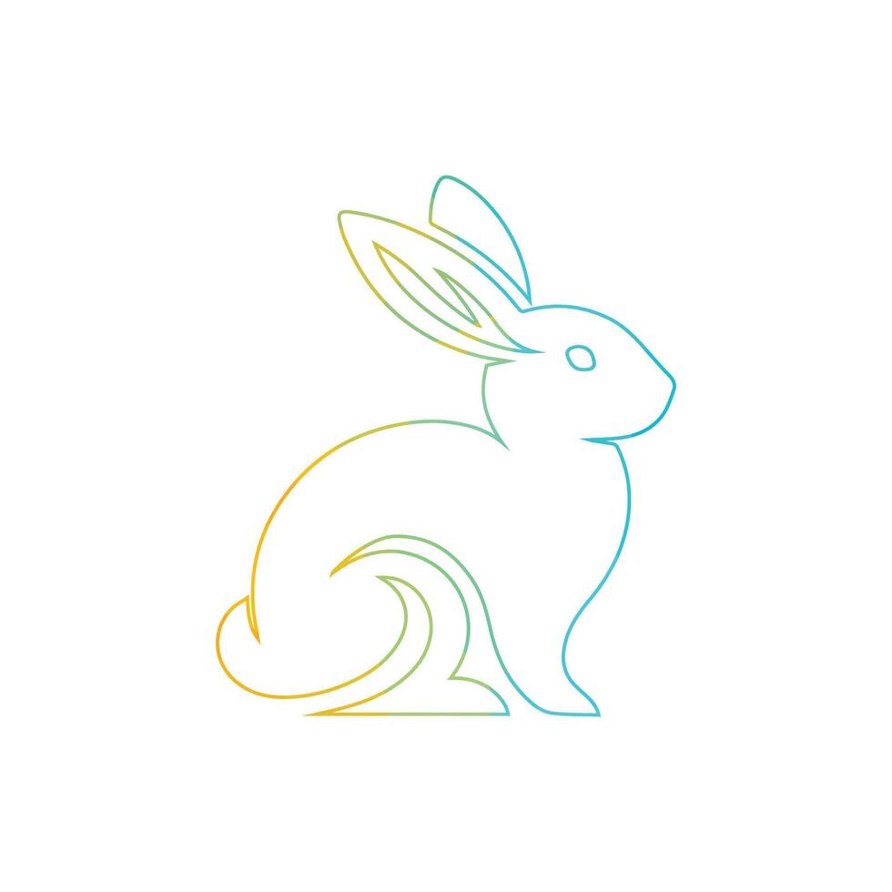 Lines of Rabbit Logo Design Illustration vector