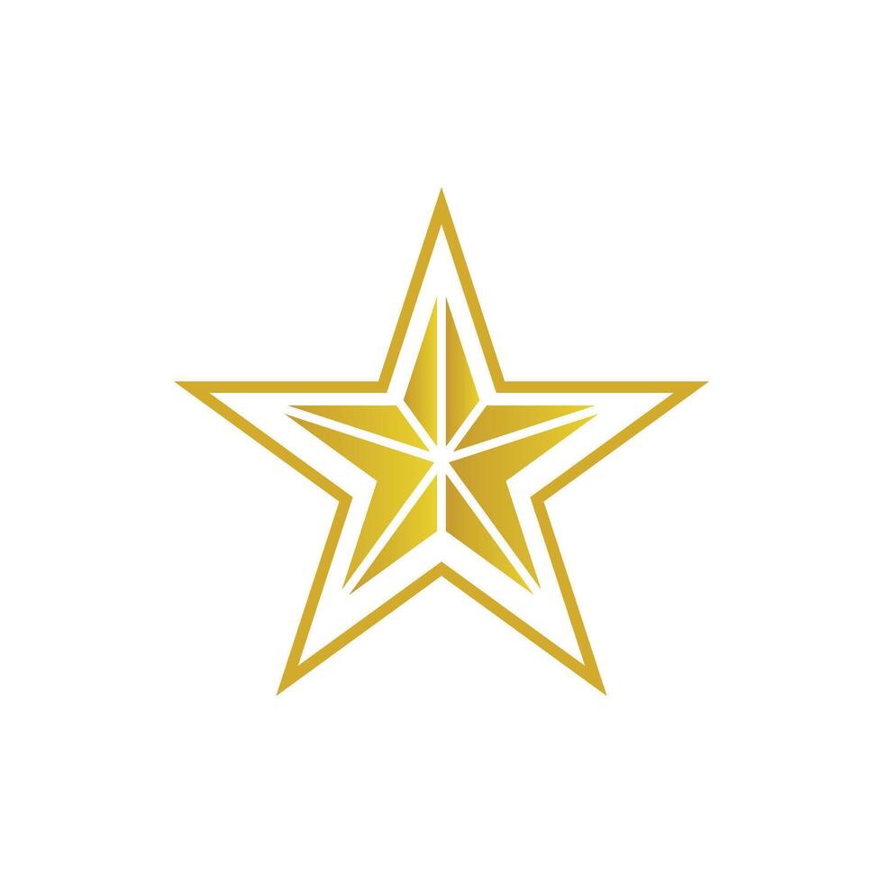 Golden Abstract Star Icon Design on a Minimal White Background Illustration vector