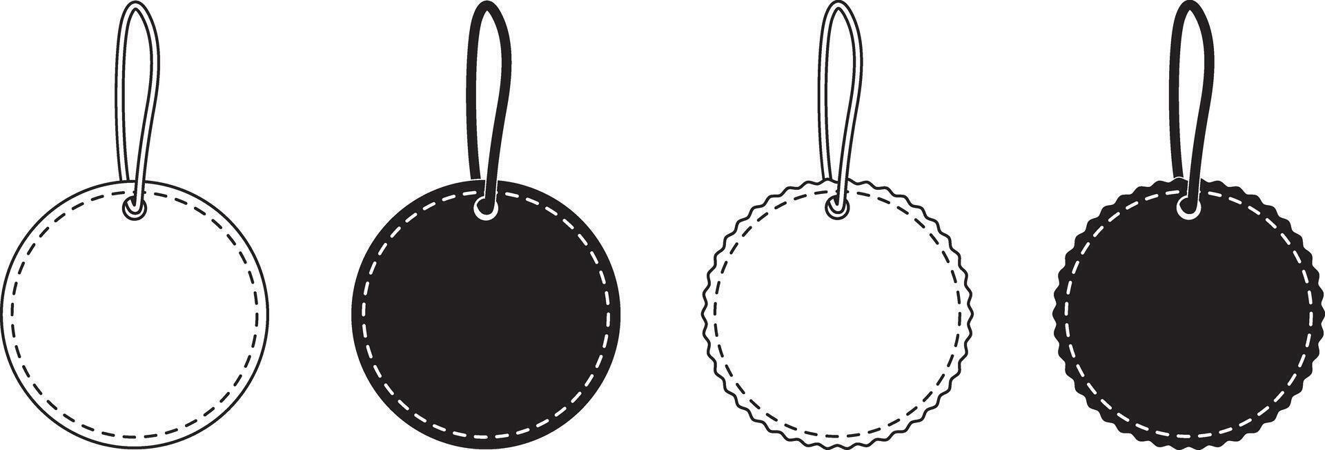 outline silhouette price tag set vector