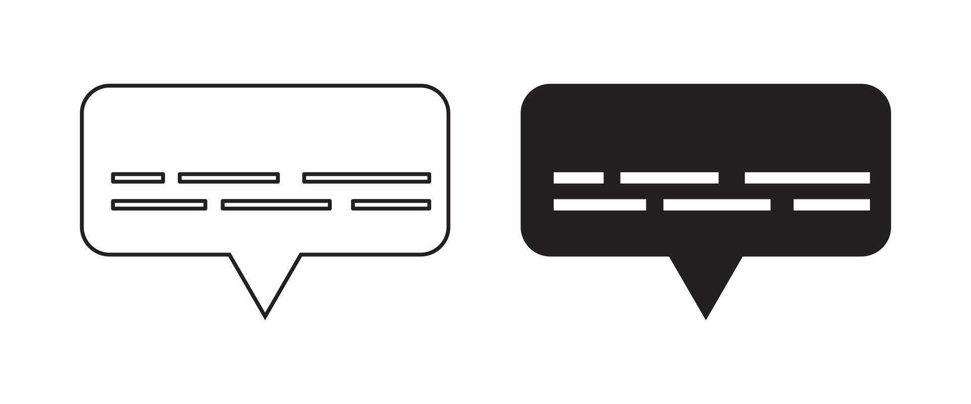 outline silhouette subtitles icon set vector