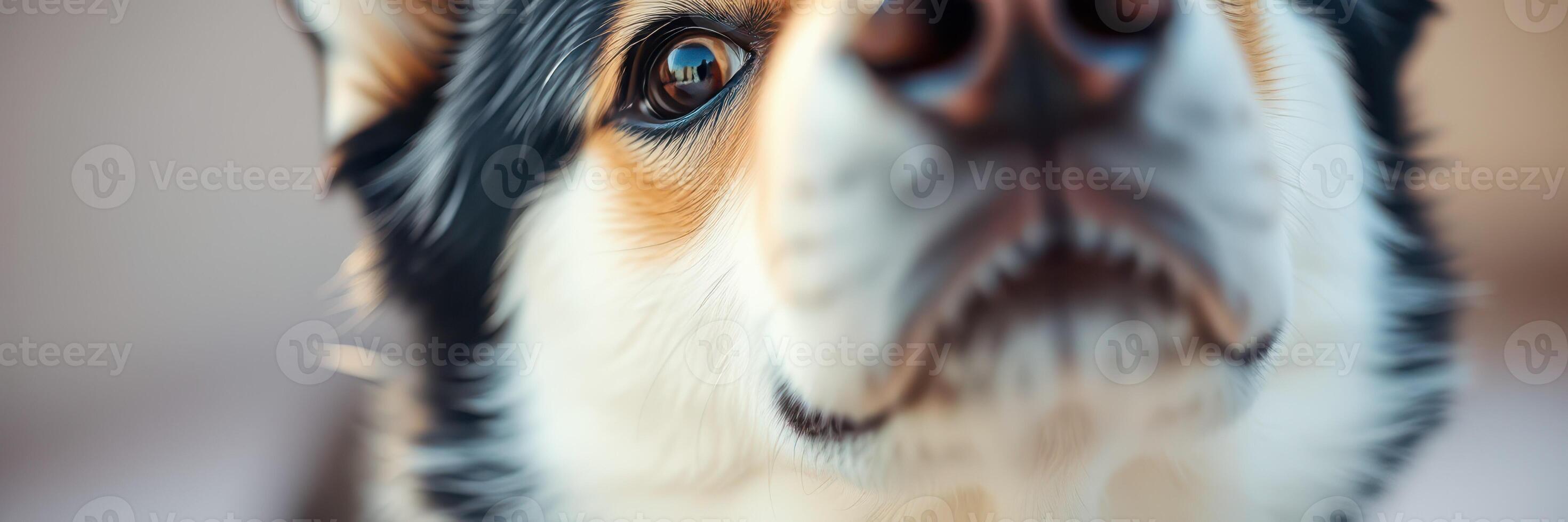 Curious dog explores its surroundings in a sunny outdoor setting photo