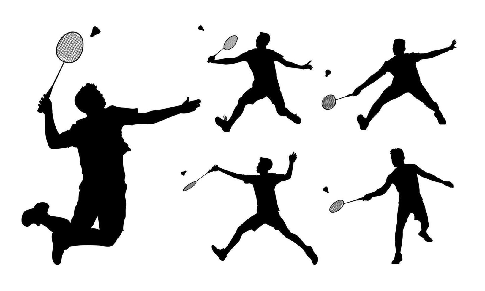 Badminton player silhouette. Suitable for design elements of badminton sport posters. vector