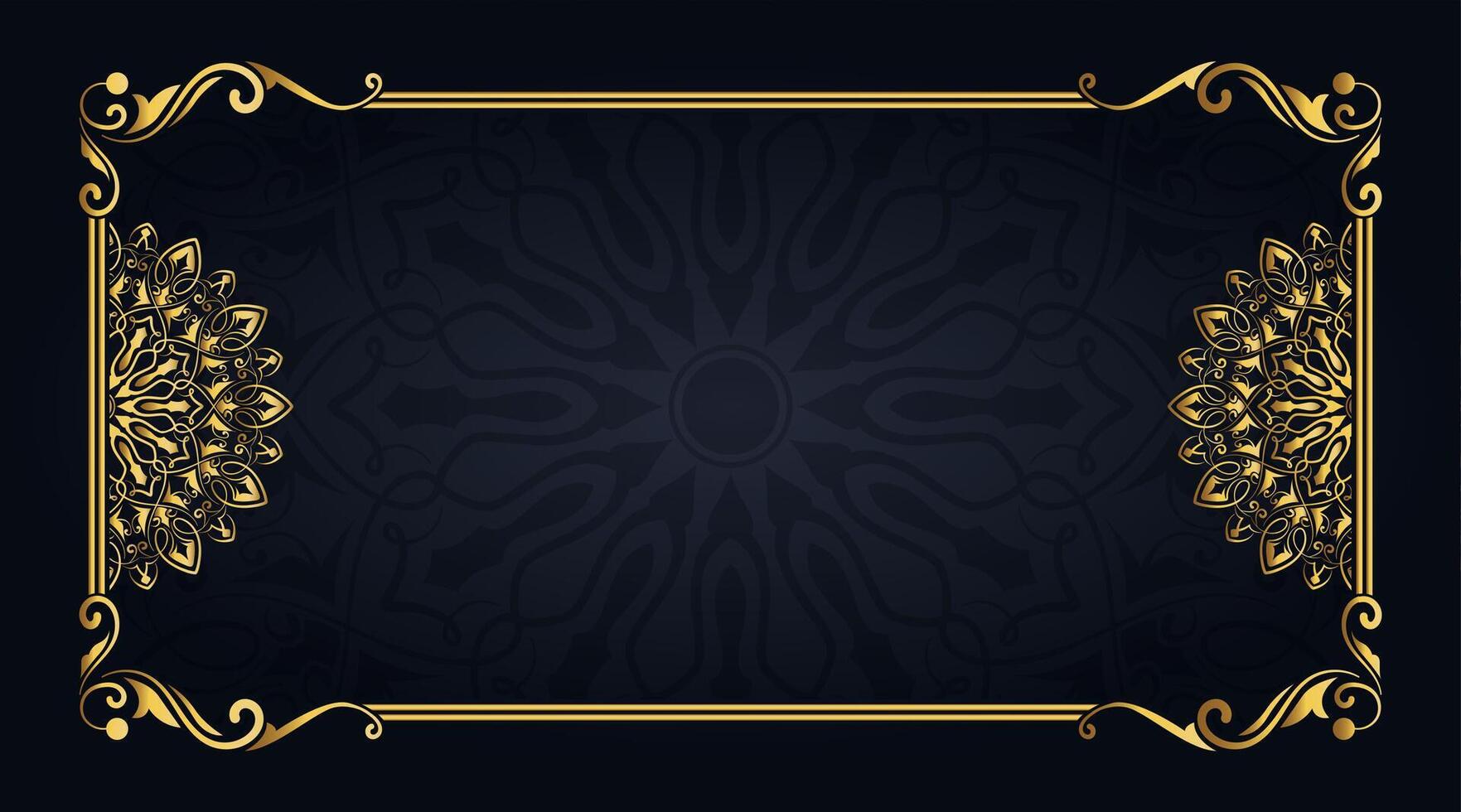floral frame with gold decoration vector