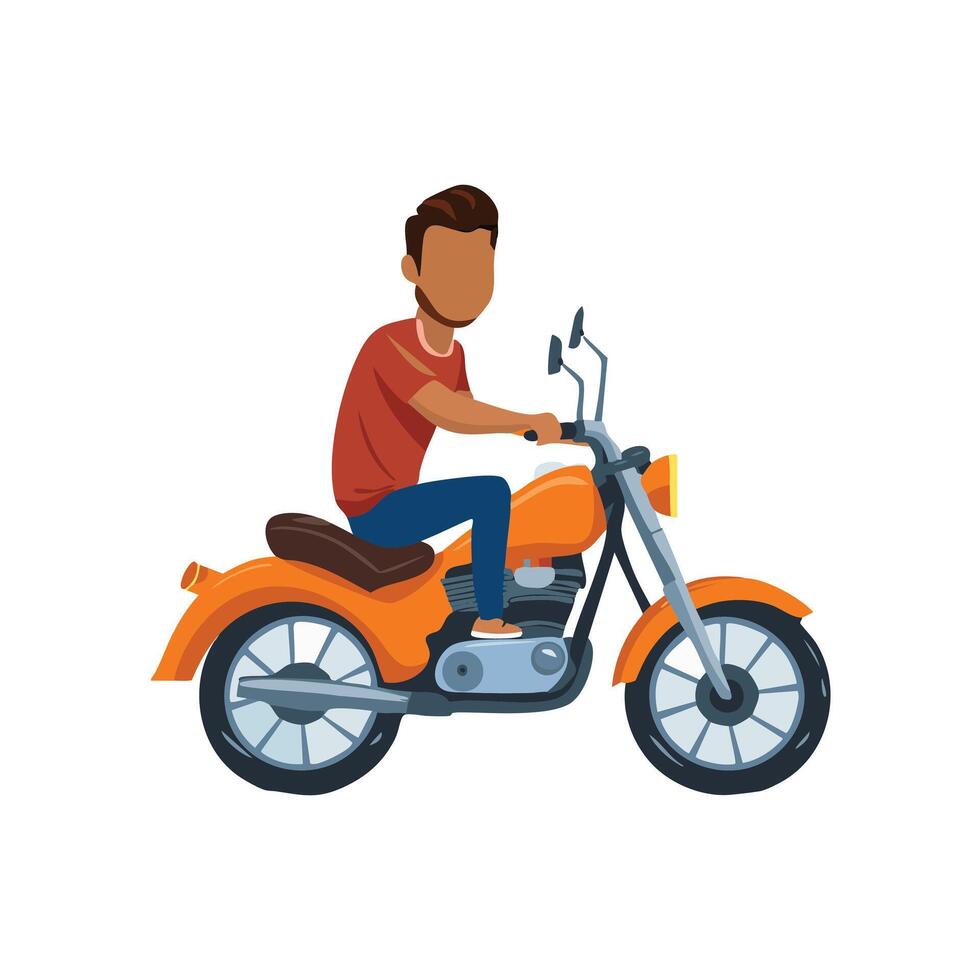 Cool Man On a Motorbike vector