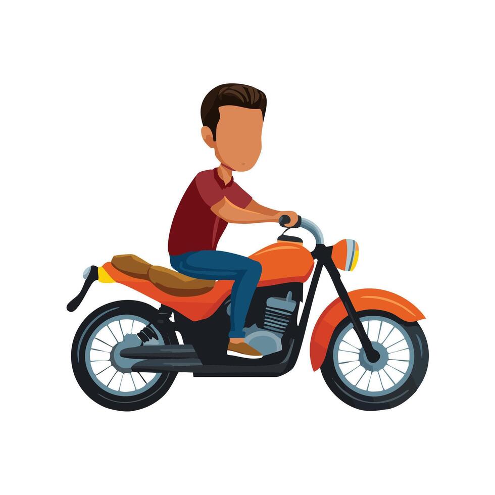 Man riding a motorbike vector